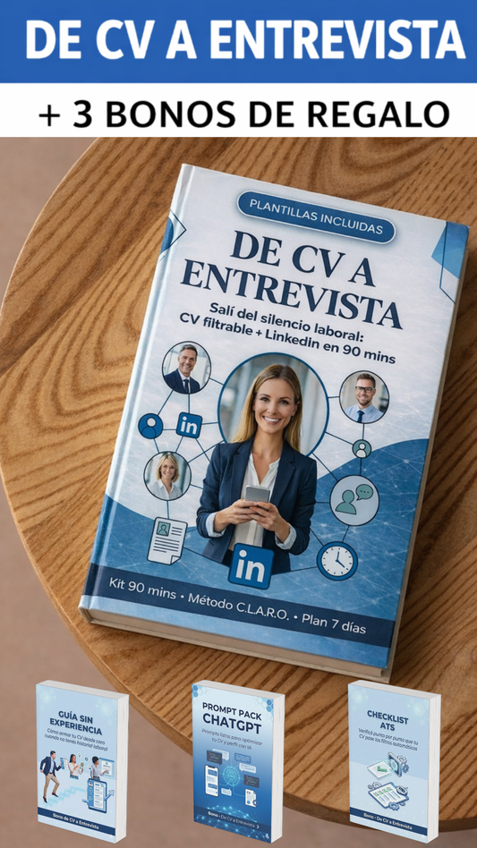 De CV a Entrevista: El kit práctico que transforma tu visibilidad, tu perfil y tus oportunidades laborales.